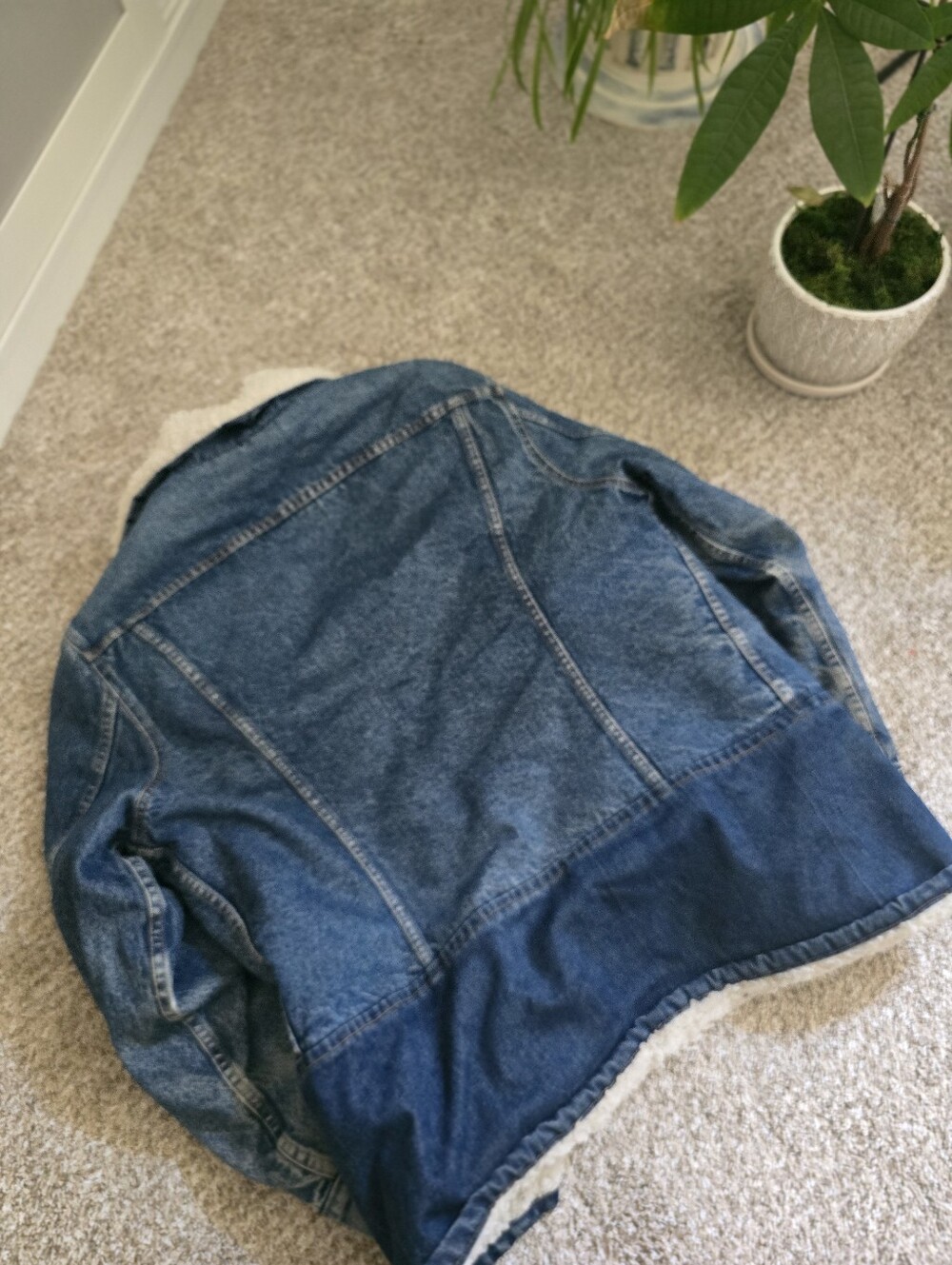 Vintage Made in USA Levi’s Sherpa-Lined Denim Ranch Coat Jacket (Unisex Size 44 - Picture 3 of 7
